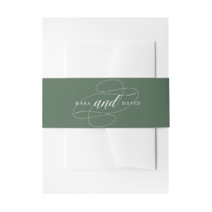 Elegante Typografie Deep Green Wedding Einladungsbanderole