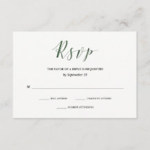 Elegante Typografie | Deep Green Wedding RSVP