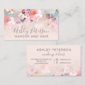 Elegante Typografie des Makes-up erröten rosa Visitenkarte (Vorne/Hinten)