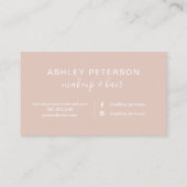 Elegante Typografie des Makes-up erröten Visitenkarte (Rückseite)