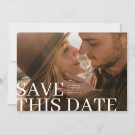 Elegante Typografie Dieses Datum & Foto Hochzeit Save The Date