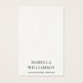 Elegante Typografie Earring Juwelry Display Card (Vorderseite)