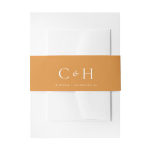 Elegante Typografie Fall Orange Wedding Monogram Einladungsbanderole