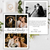 Elegante Typografie Foto Collage Wedding Dankeskarte