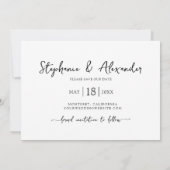 Elegante Typografie Foto Collage Wedding Save The Date (Rückseite)