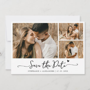 Elegante Typografie Foto Collage Wedding Save The Date