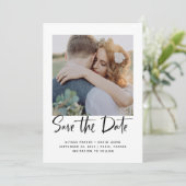 Elegante Typografie | FOTO Save The Date (Stehend Vorderseite)
