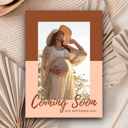 Elegante Typografie Foto Schwangerschaft Ankündigu Ankündigung