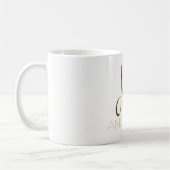 Elegante Typografie Frau-Add Name Handwriting Gold Kaffeetasse (Links)