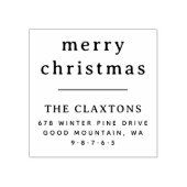 Elegante Typografie Frohe Weihnachts-Rücksendeadre Gummistempel (Prägung)