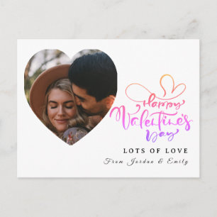 Elegante Typografie Frohen Valentinstag 1 Foto Feiertagspostkarte