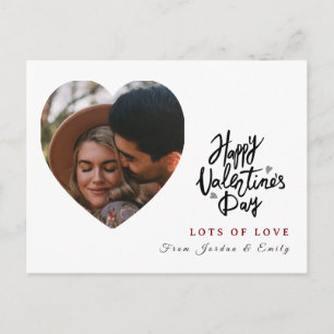Elegante Typografie Frohen Valentinstag 1 Foto Feiertagspostkarte