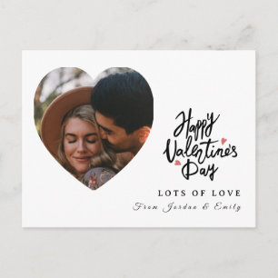 Elegante Typografie Frohen Valentinstag 1 Foto Feiertagspostkarte