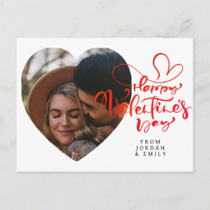 Elegante Typografie Frohen Valentinstag 1 Foto Feiertagspostkarte