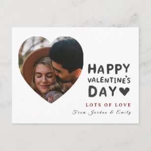 Elegante Typografie Frohen Valentinstag 1 Foto Feiertagspostkarte