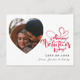 Elegante Typografie Frohen Valentinstag 1 Foto Feiertagspostkarte