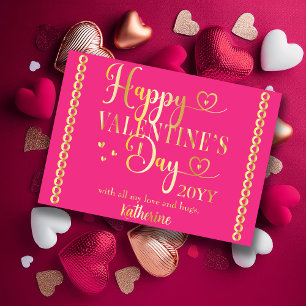 Elegante Typografie Frohen Valentinstag Gestempelt Folien Feiertagskarte