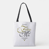 Elegante Typografie Future Mrs Moderne Streifen Tasche (Rückseite)