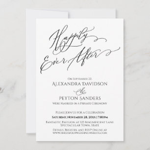 Elegante Typografie Glücklich bis ans Lebensende E Einladung