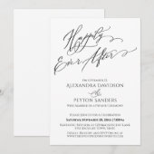 Elegante Typografie glücklich immer nach dem Empfa Einladung (Vorne/Hinten)