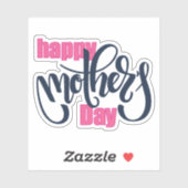 Elegante Typografie | GLÜCKLICHER MUTTERTAG Aufkleber (Blatt)