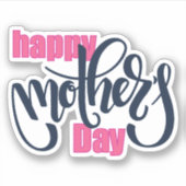 Elegante Typografie | GLÜCKLICHER MUTTERTAG Aufkleber (Vorderseite)