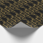 Elegante Typografie Gold schwarz Frohe Weihnachten Geschenkpapier (Ecke)