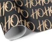 Elegante Typografie Gold schwarz HO HO HO Weihnach Geschenkpapier (Rolleneckpunkt)