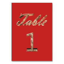 Elegante Typografie Gold Table Card Nummer 1