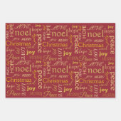Elegante Typografie Gold Weihnachten Geschenkpapier Set (Vorderseite 3)