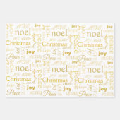 Elegante Typografie Gold Weihnachten Geschenkpapier Set (Vorderseite)