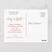 Elegante Typografie, grauer Weihnachtsurlaub Postk Postkarte (Rückseite)