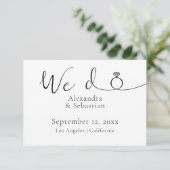 Elegante Typografie Hochzeit machen wir Save the D Date (Stehend Vorderseite)
