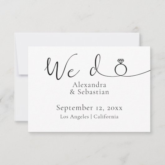 Elegante Typografie Hochzeit machen wir Save the D Save The Date (Vorderseite)