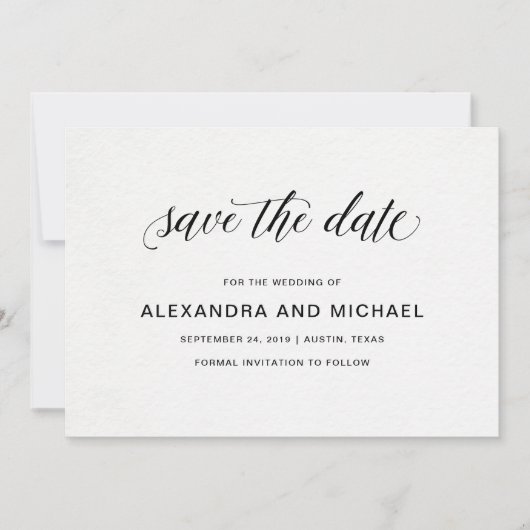 Elegante Typografie | Hochzeit Save the Date (Vorderseite)