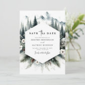 Elegante Typografie-Hochzeit Save The Date (Stehend Vorderseite)