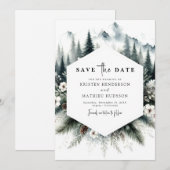 Elegante Typografie-Hochzeit Save The Date (Vorne/Hinten)