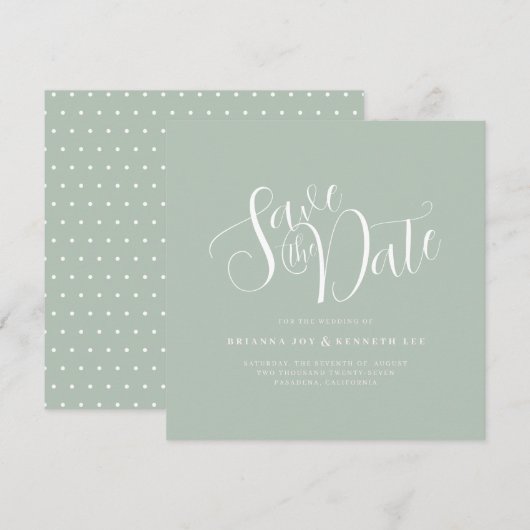 Elegante Typografie-Hochzeit Save The Date (Vorne/Hinten)