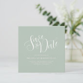 Elegante Typografie-Hochzeit Save The Date (Stehend Vorderseite)