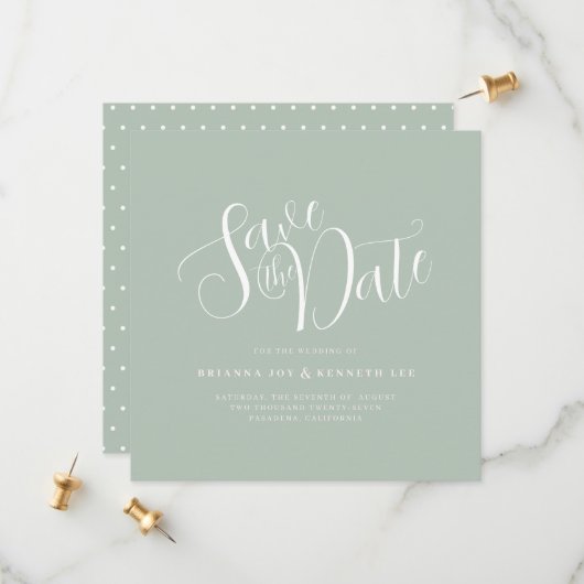 Elegante Typografie-Hochzeit Save The Date (Vorderseite/Rückseite Beispiel)