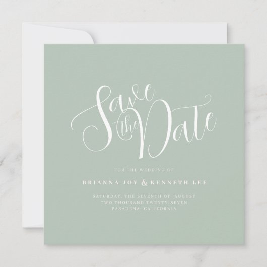 Elegante Typografie-Hochzeit Save The Date (Vorderseite)
