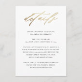 Elegante Typografie-Hochzeitdetails Begleitkarte (Vorderseite)