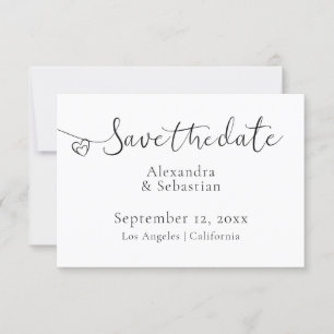 Elegante Typografie Hochzeitsherz Save the Date