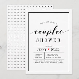 Elegante Typografie Hochzeitspaare Babyshower-Einl Einladung