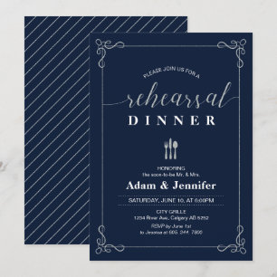 Elegante Typografie Hochzeitsprobe-Dinner-Karte Einladung