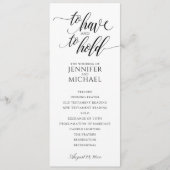 Elegante Typografie-Hochzeitsprogramme | Schwarz Programm (Vorderseite)