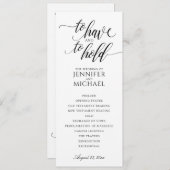 Elegante Typografie-Hochzeitsprogramme | Schwarz Programm (Vorne/Hinten)