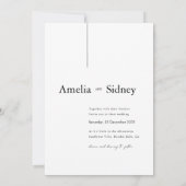 Elegante Typografie Horizontal Foto Wedding Einladung (Rückseite)