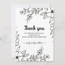 Elegante Typografie ist verlobt Dankeskarte