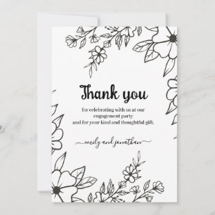 Elegante Typografie ist verlobt Dankeskarte